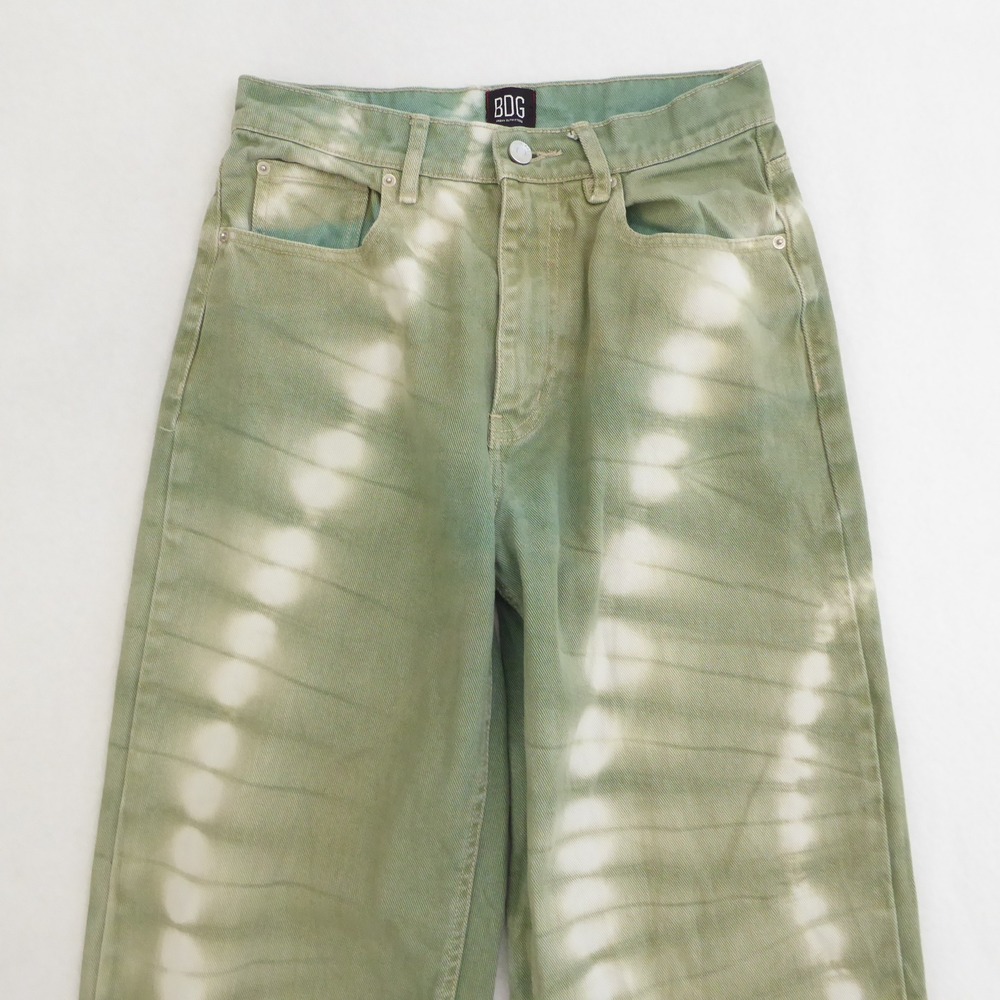 BDG Urban Outfitters Women High Rise Baggy Tie Dye Jean Green Size 27 Denim Y2K - Picture 2 of 10